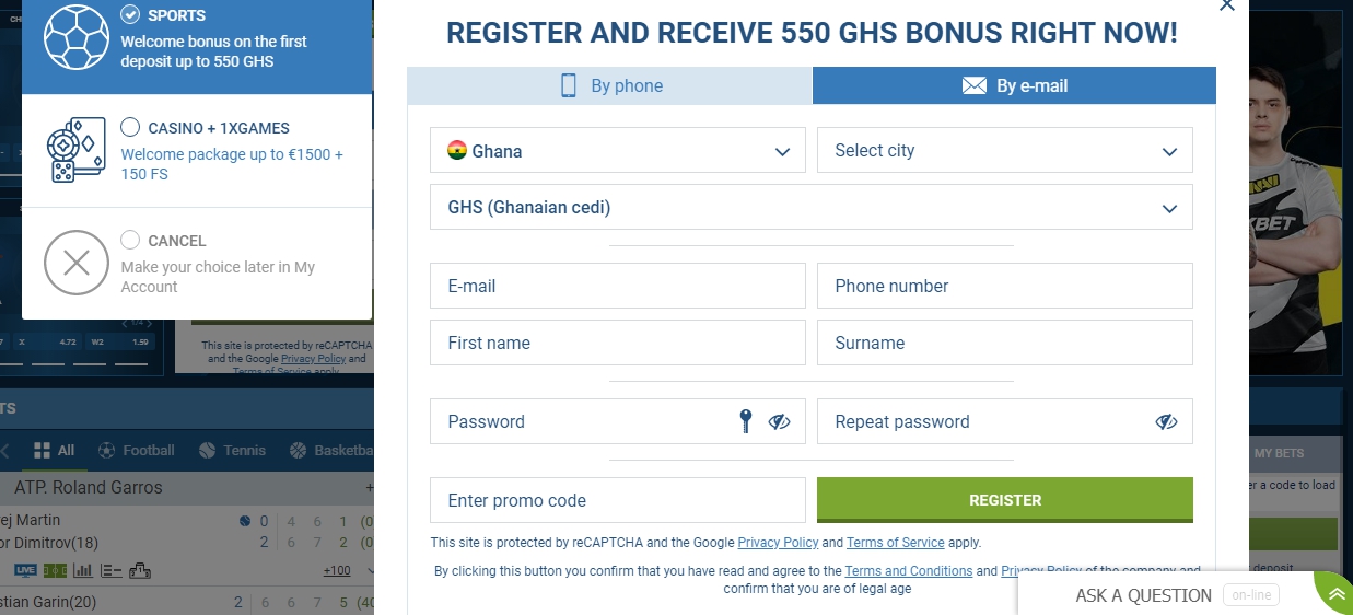 1xbet login download